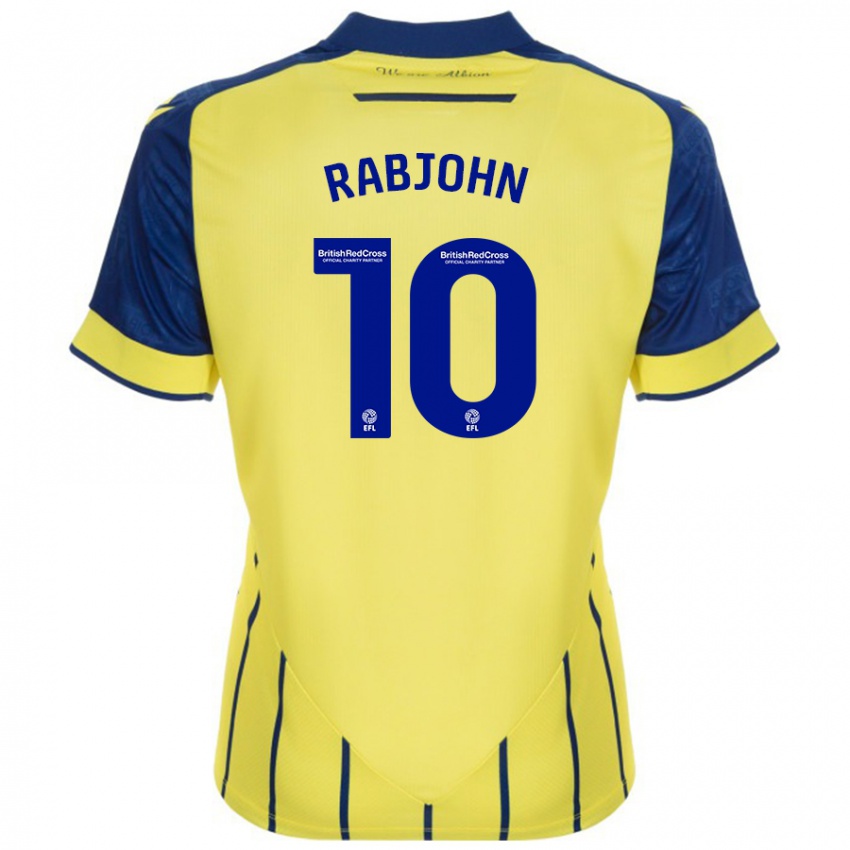 Niño Camiseta Olivia Rabjohn #10 Amarillo Azul 2ª Equipación 2024/25 La Camisa México