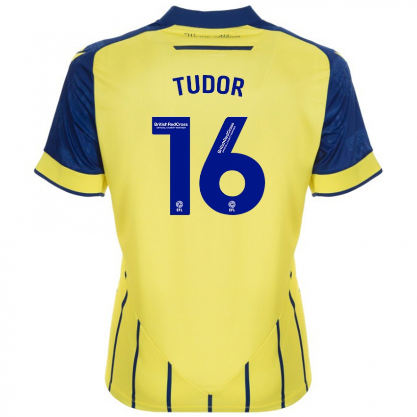 Niño Camiseta Sophie Tudor #16 Amarillo Azul 2ª Equipación 2024/25 La Camisa México