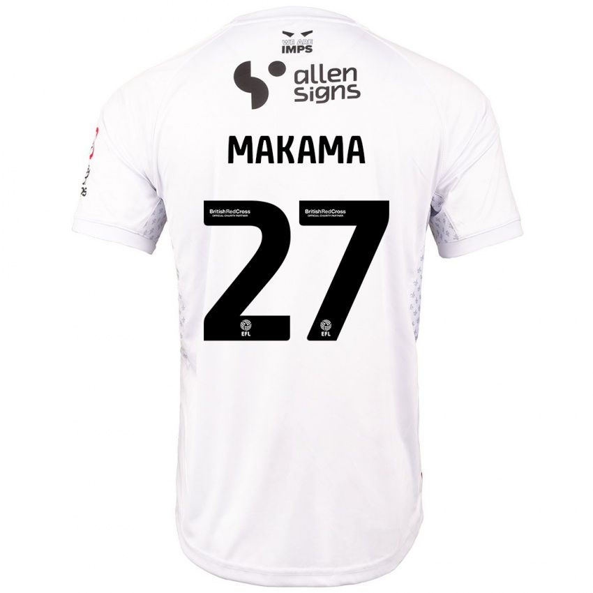 Niño Camiseta Jovon Makama #27 Rojo Blanco 2ª Equipación 2024/25 La Camisa México