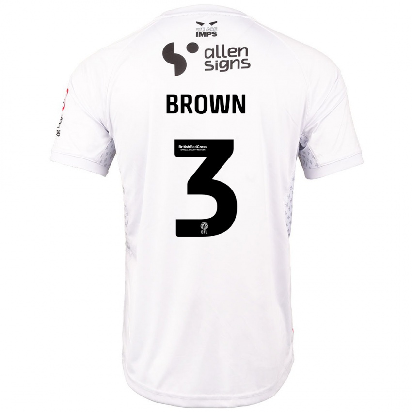 Niño Camiseta Jaden Brown #3 Rojo Blanco 2ª Equipación 2024/25 La Camisa México