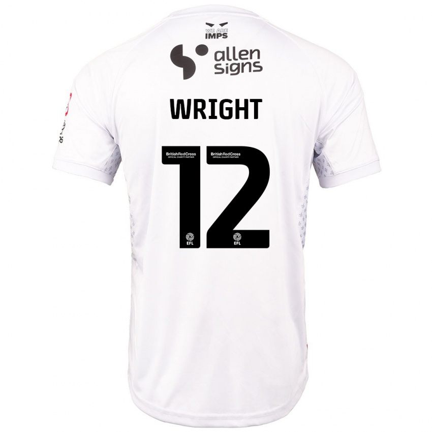 Niño Camiseta Jordan Wright #12 Rojo Blanco 2ª Equipación 2024/25 La Camisa México