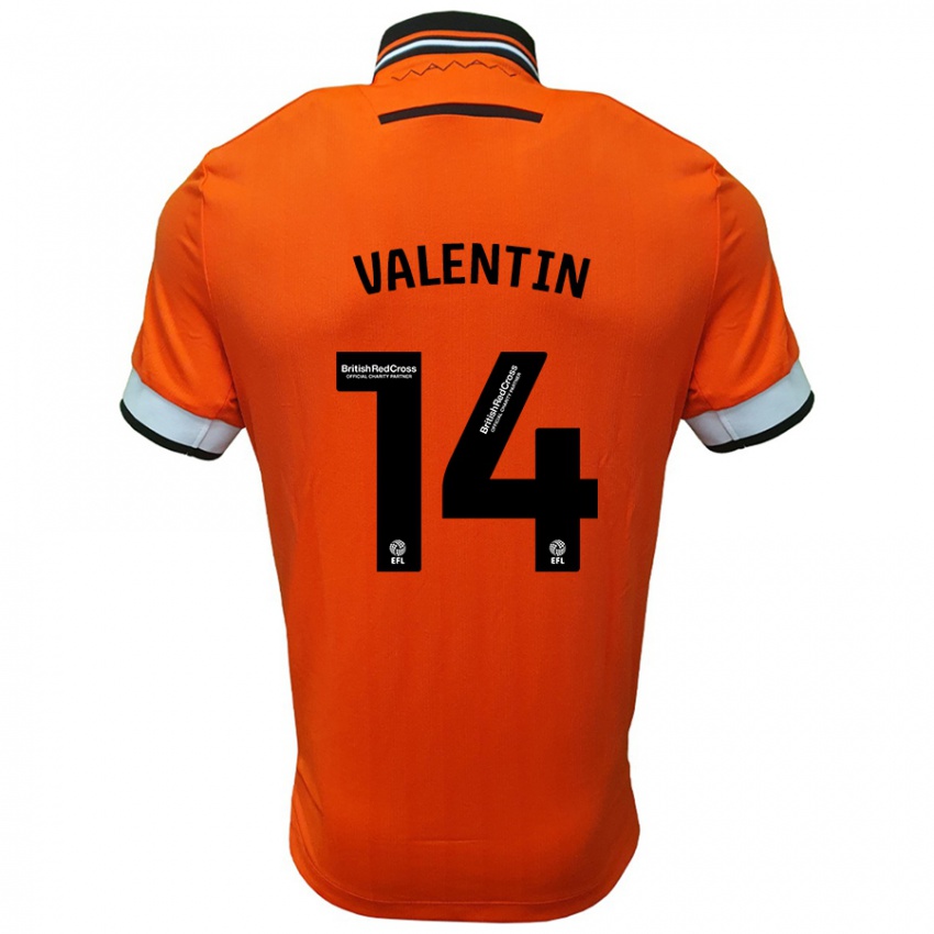 Niño Camiseta Pol Valentín #14 Naranja Blanco 2ª Equipación 2024/25 La Camisa México