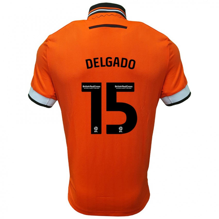 Niño Camiseta Juan Delgado #15 Naranja Blanco 2ª Equipación 2024/25 La Camisa México