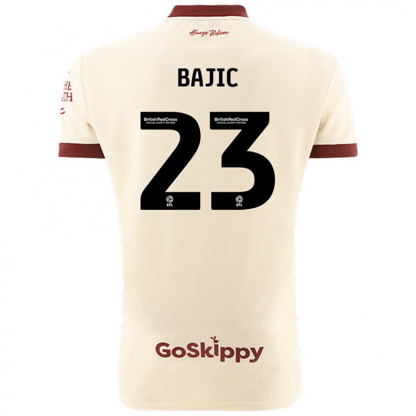 Niño Camiseta Stefan Bajic #23 Crema Blanco 2ª Equipación 2024/25 La Camisa México