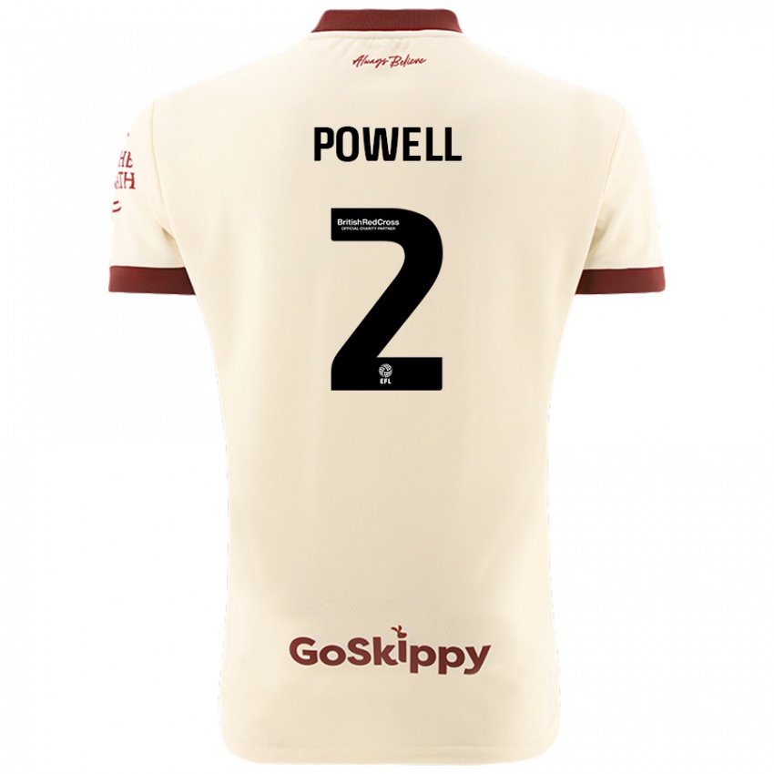 Niño Camiseta Ella Powell #2 Crema Blanco 2ª Equipación 2024/25 La Camisa México