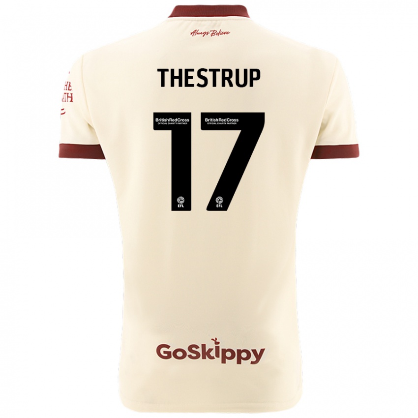 Niño Camiseta Amalie Thestrup #17 Crema Blanco 2ª Equipación 2024/25 La Camisa México