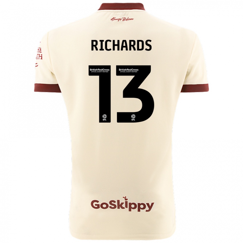 Niño Camiseta Harvey Wiles-Richards #13 Crema Blanco 2ª Equipación 2024/25 La Camisa México