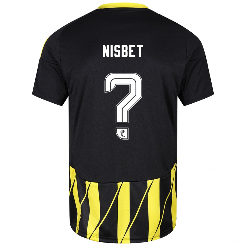 Niño Camiseta Kevin Nisbet #0 Negro Amarillo 2ª Equipación 2024/25 La Camisa México