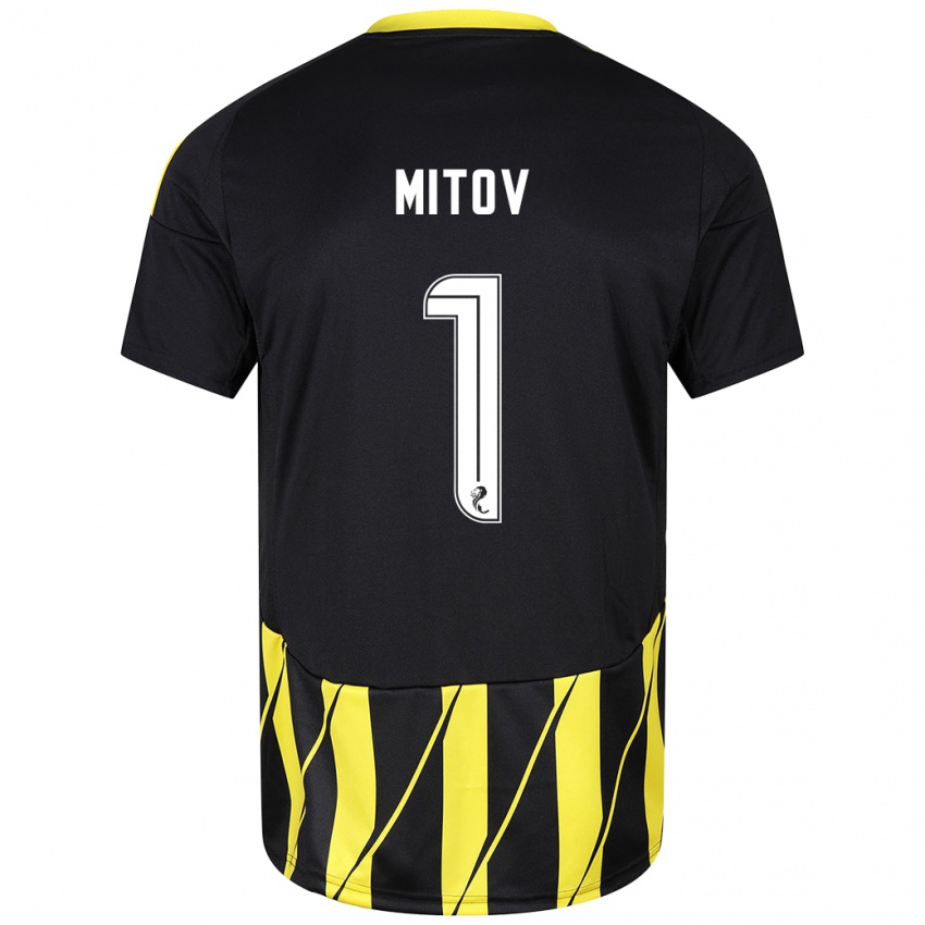 Niño Camiseta Dimitar Mitov #1 Negro Amarillo 2ª Equipación 2024/25 La Camisa México