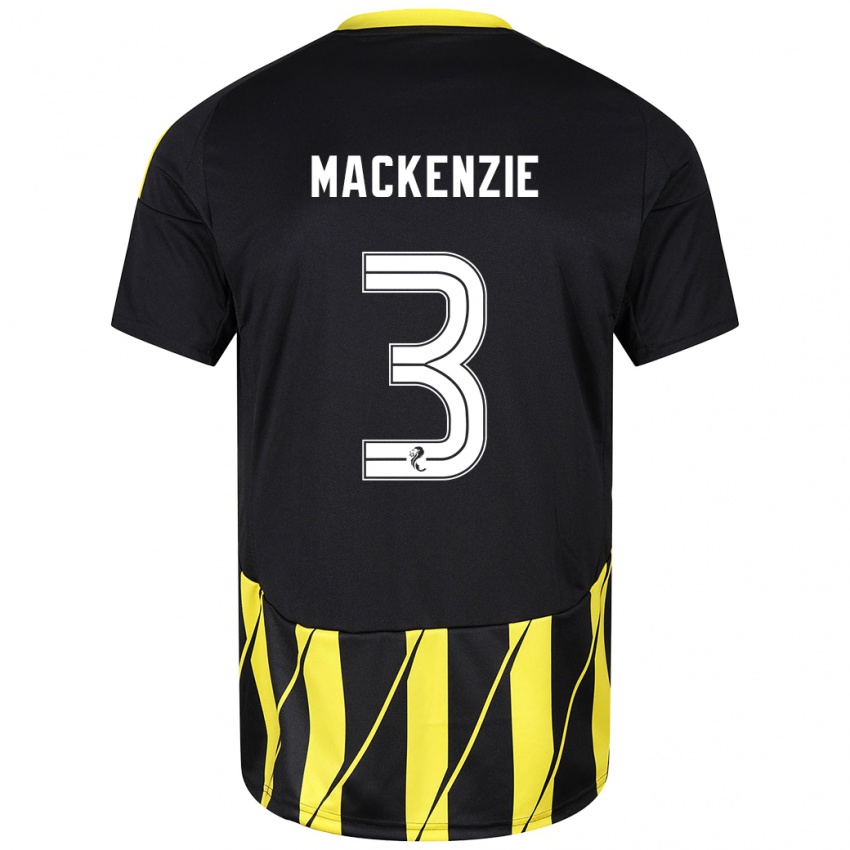 Niño Camiseta Jack Mackenzie #3 Negro Amarillo 2ª Equipación 2024/25 La Camisa México