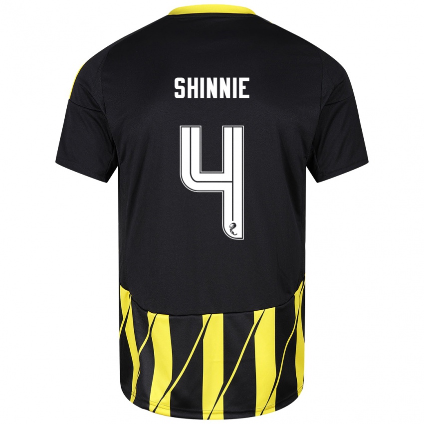 Niño Camiseta Graeme Shinnie #4 Negro Amarillo 2ª Equipación 2024/25 La Camisa México