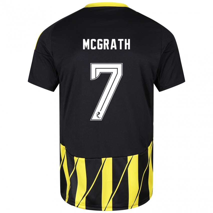 Niño Camiseta Jamie Mcgrath #7 Negro Amarillo 2ª Equipación 2024/25 La Camisa México