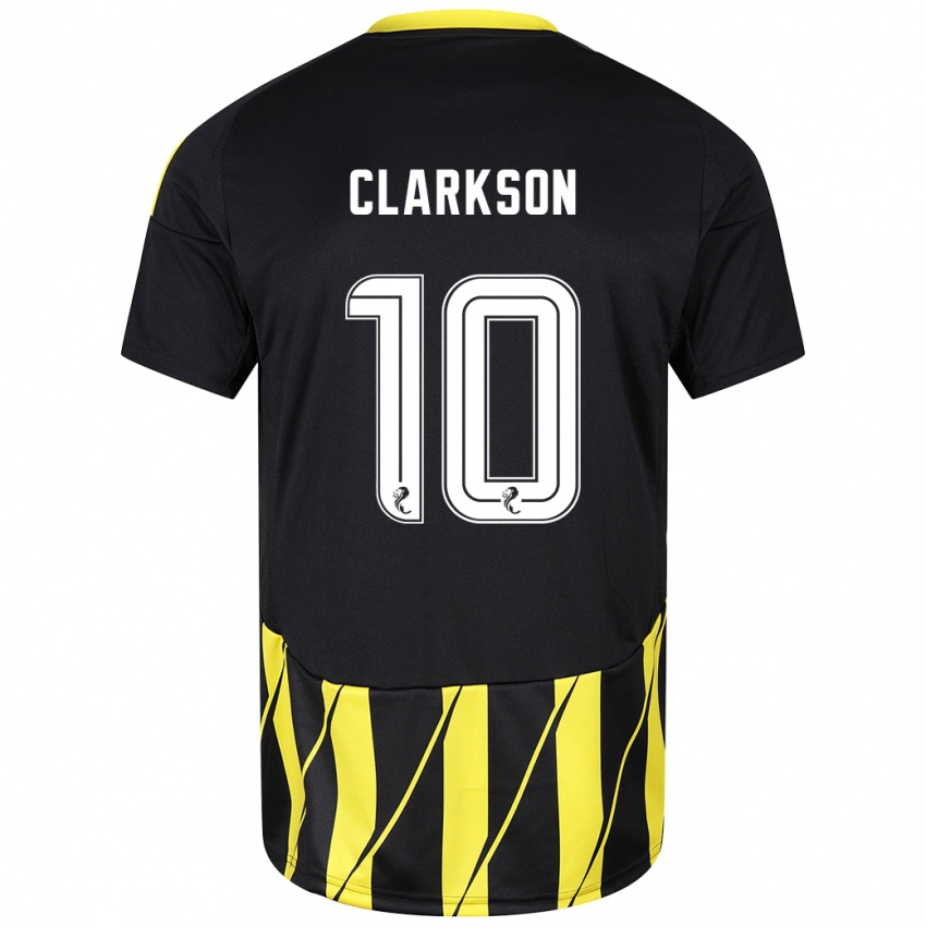 Niño Camiseta Leighton Clarkson #10 Negro Amarillo 2ª Equipación 2024/25 La Camisa México