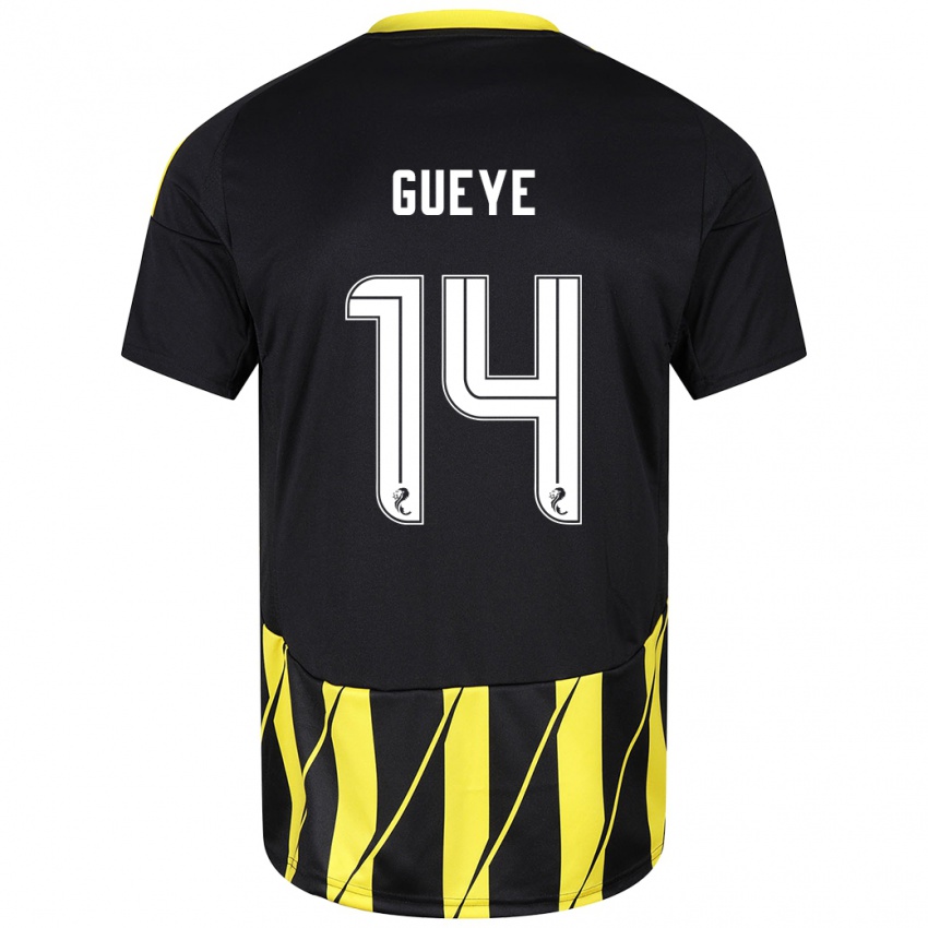 Niño Camiseta Pape Habib Gueye #14 Negro Amarillo 2ª Equipación 2024/25 La Camisa México