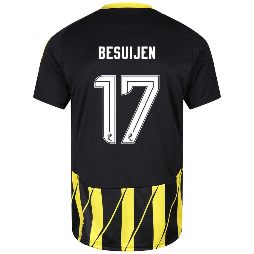 Niño Camiseta Vicente Besuijen #17 Negro Amarillo 2ª Equipación 2024/25 La Camisa México