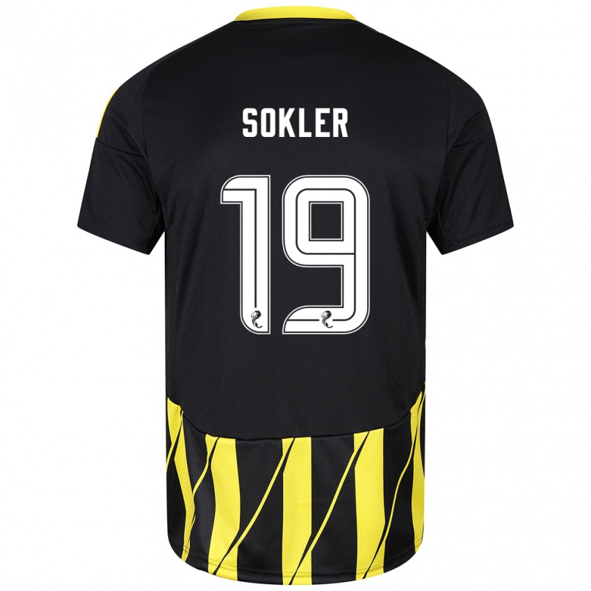 Niño Camiseta Ester Sokler #19 Negro Amarillo 2ª Equipación 2024/25 La Camisa México