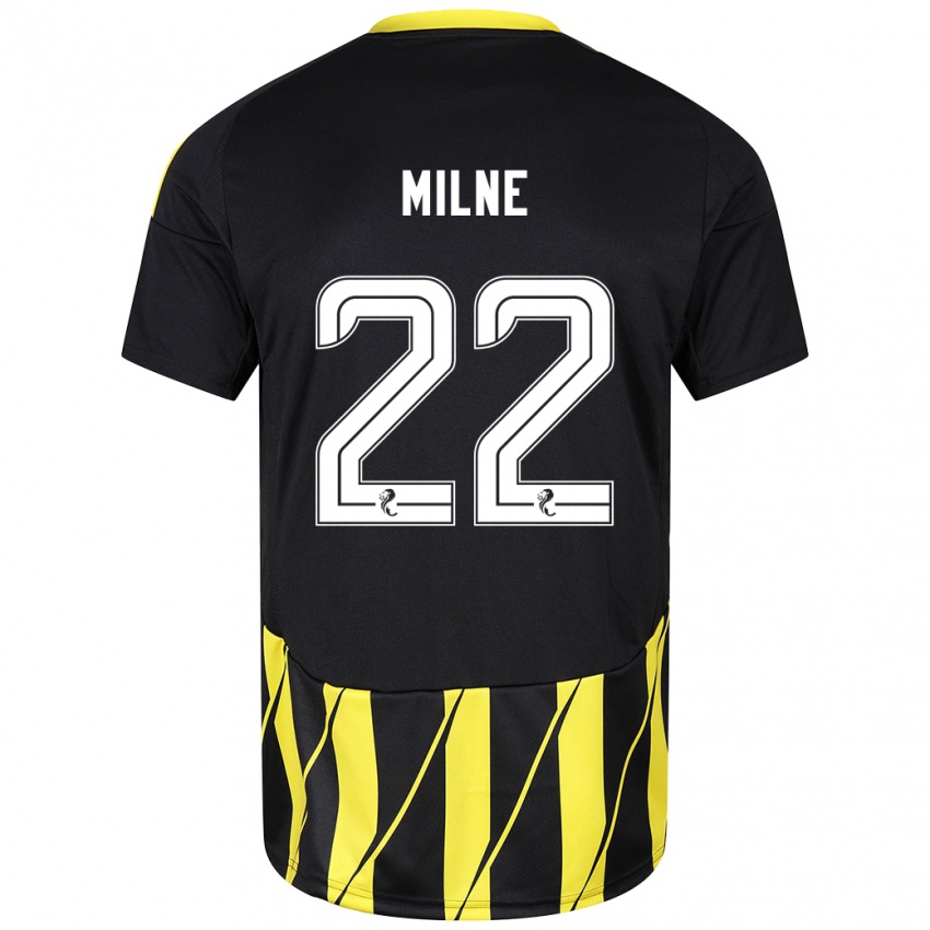 Niño Camiseta Jack Milne #22 Negro Amarillo 2ª Equipación 2024/25 La Camisa México