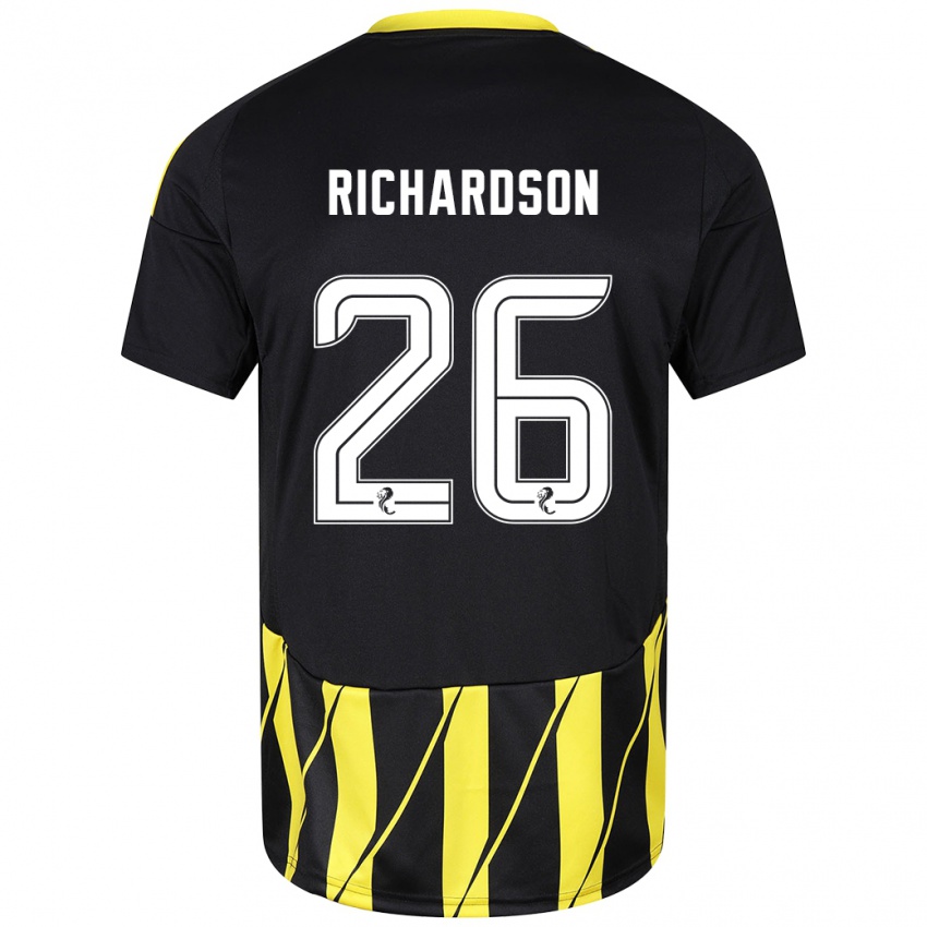 Niño Camiseta Jayden Richardson #26 Negro Amarillo 2ª Equipación 2024/25 La Camisa México