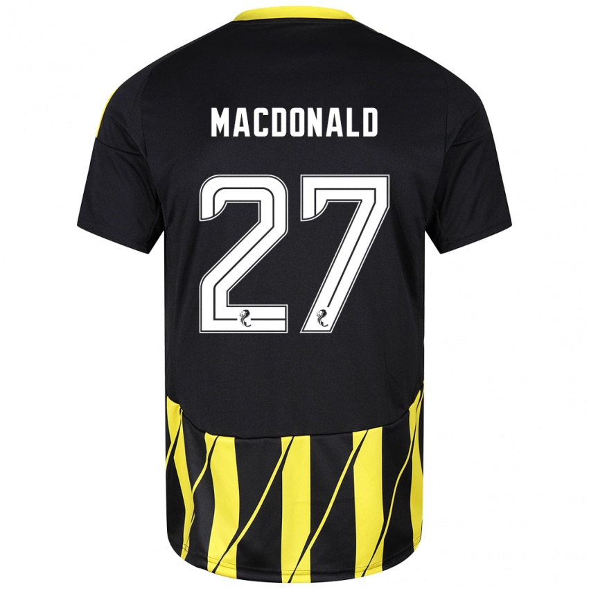 Niño Camiseta Angus Macdonald #27 Negro Amarillo 2ª Equipación 2024/25 La Camisa México