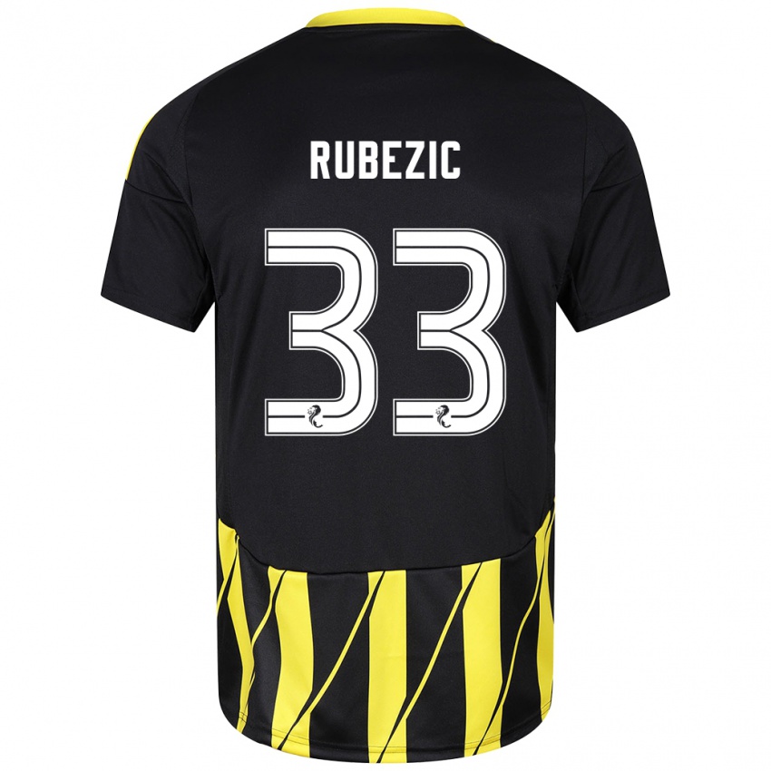 Niño Camiseta Slobodan Rubezic #33 Negro Amarillo 2ª Equipación 2024/25 La Camisa México