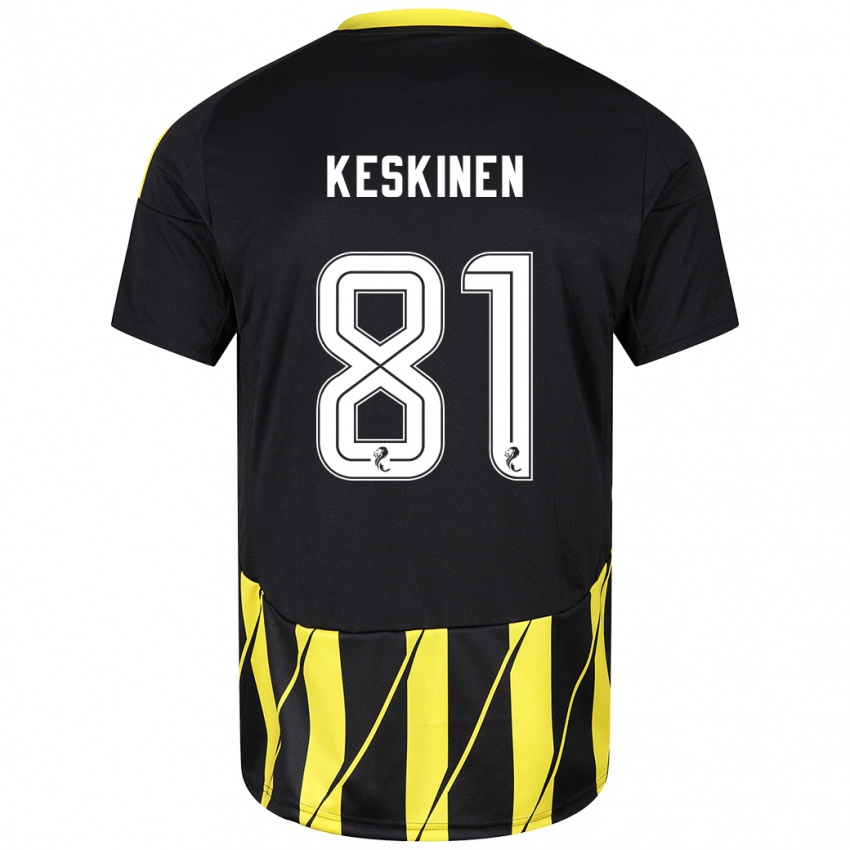 Niño Camiseta Topi Keskinen #81 Negro Amarillo 2ª Equipación 2024/25 La Camisa México