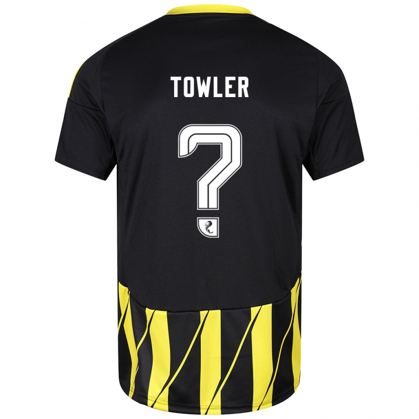 Niño Camiseta Evan Towler #0 Negro Amarillo 2ª Equipación 2024/25 La Camisa México