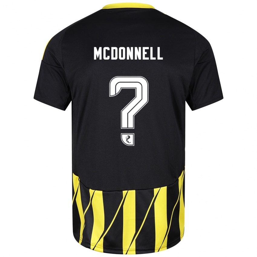 Niño Camiseta Noah Mcdonnell #0 Negro Amarillo 2ª Equipación 2024/25 La Camisa México