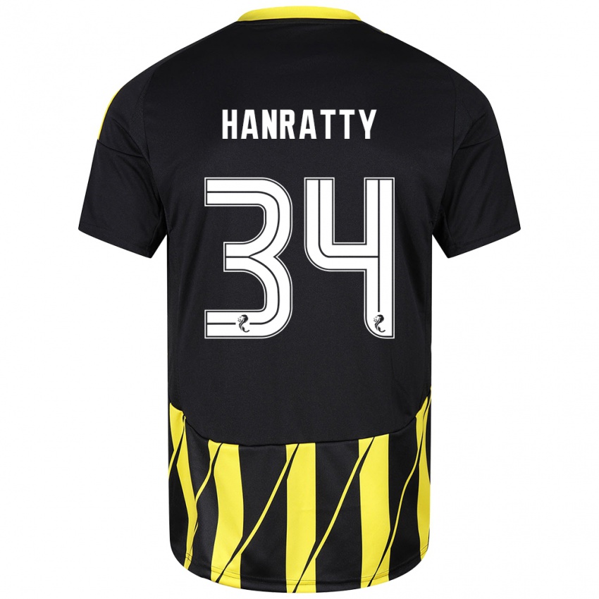 Niño Camiseta Kevin Hanratty #34 Negro Amarillo 2ª Equipación 2024/25 La Camisa México