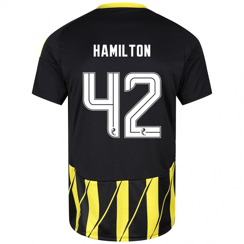 Niño Camiseta Brendan Hamilton #42 Negro Amarillo 2ª Equipación 2024/25 La Camisa México