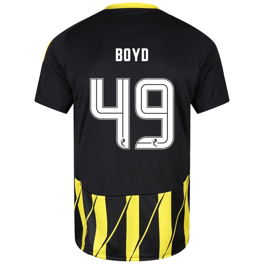 Niño Camiseta Fletcher Boyd #49 Negro Amarillo 2ª Equipación 2024/25 La Camisa México