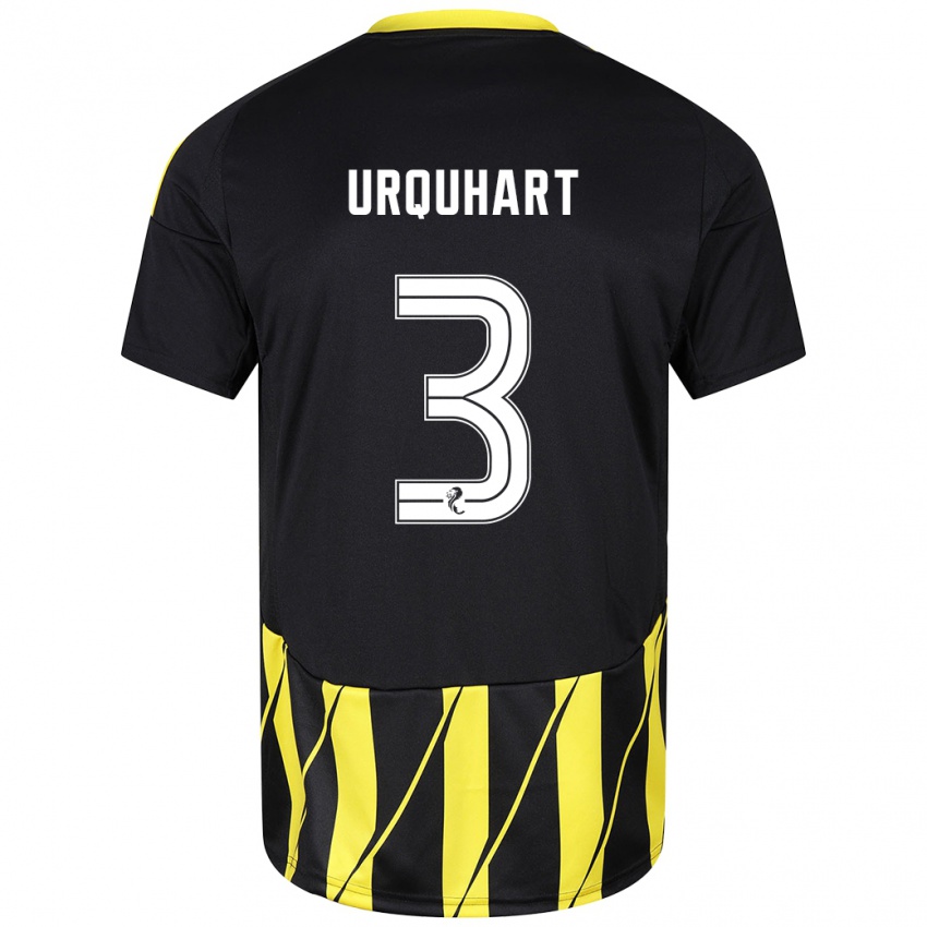 Niño Camiseta Millie Urquhart #3 Negro Amarillo 2ª Equipación 2024/25 La Camisa México