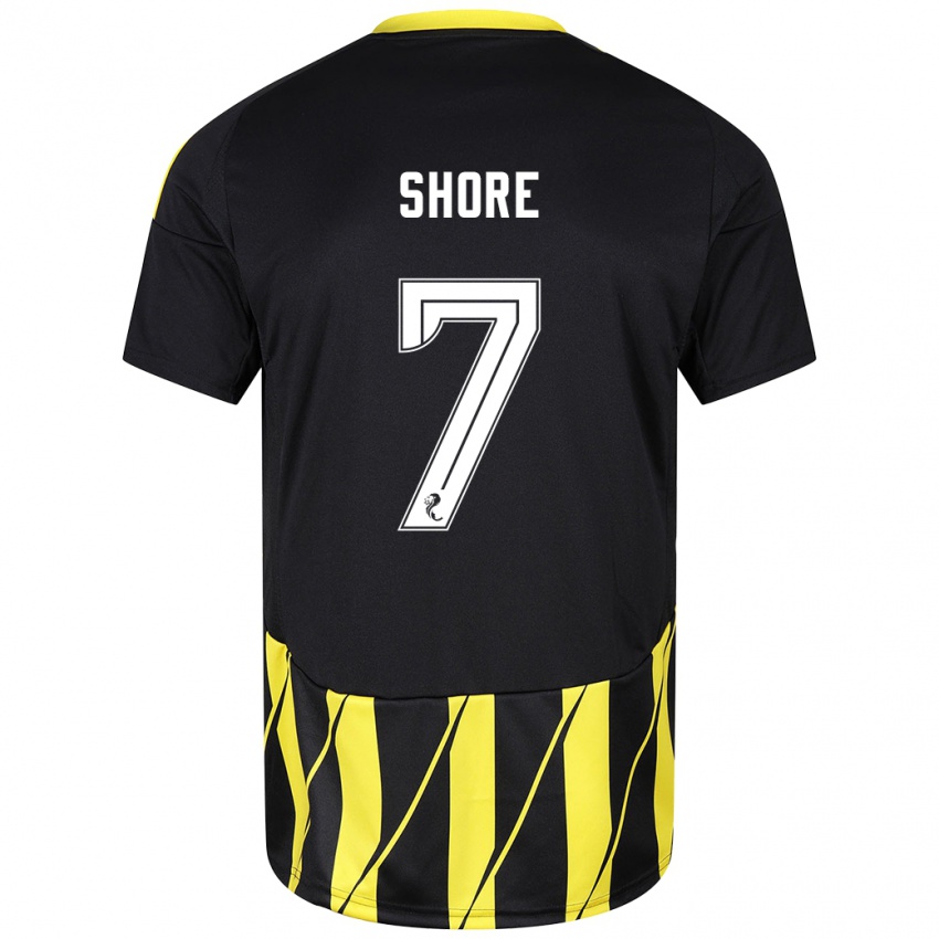 Niño Camiseta Eilidh Shore #7 Negro Amarillo 2ª Equipación 2024/25 La Camisa México