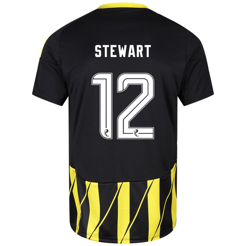 Niño Camiseta Hannah Stewart #12 Negro Amarillo 2ª Equipación 2024/25 La Camisa México