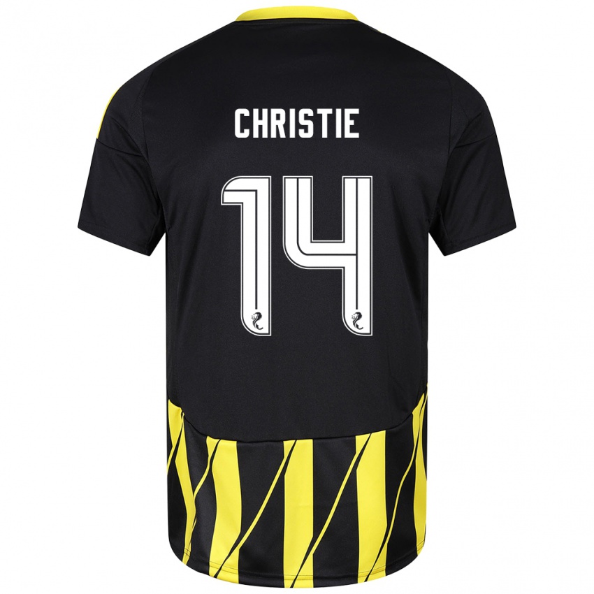 Niño Camiseta Mya Christie #14 Negro Amarillo 2ª Equipación 2024/25 La Camisa México