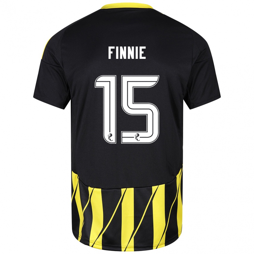 Niño Camiseta Maddison Finnie #15 Negro Amarillo 2ª Equipación 2024/25 La Camisa México