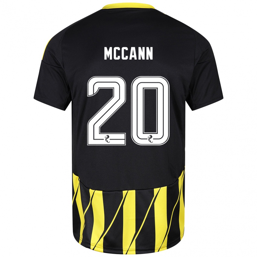 Niño Camiseta Annalisa Mccann #20 Negro Amarillo 2ª Equipación 2024/25 La Camisa México