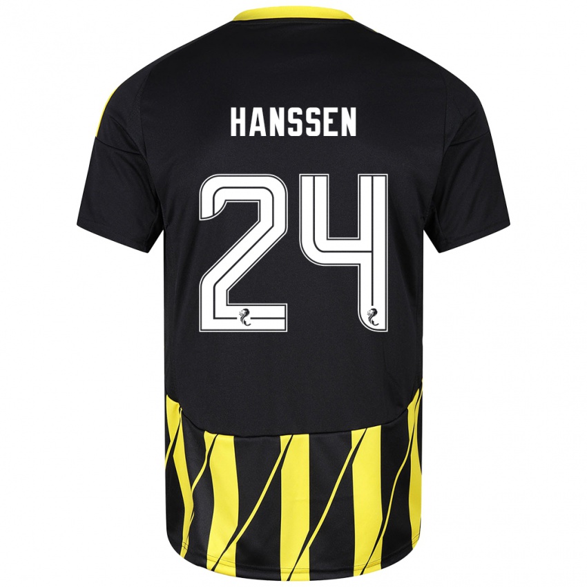 Niño Camiseta Nadine Hanssen #24 Negro Amarillo 2ª Equipación 2024/25 La Camisa México