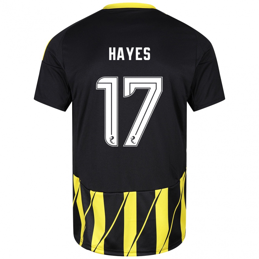 Niño Camiseta Jonny Hayes #17 Negro Amarillo 2ª Equipación 2024/25 La Camisa México