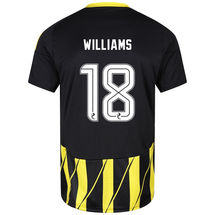 Niño Camiseta Rhys Williams #18 Negro Amarillo 2ª Equipación 2024/25 La Camisa México