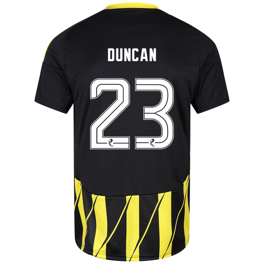 Niño Camiseta Ryan Duncan #23 Negro Amarillo 2ª Equipación 2024/25 La Camisa México