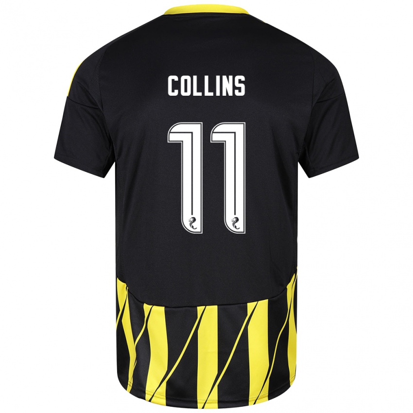 Niño Camiseta Bailley Collins #11 Negro Amarillo 2ª Equipación 2024/25 La Camisa México