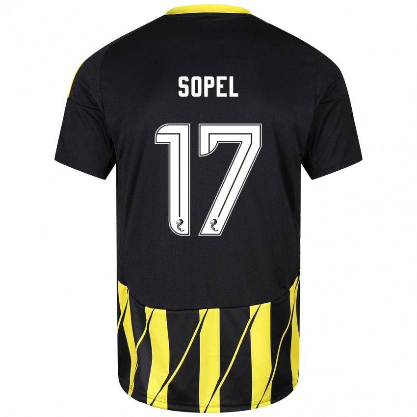 Niño Camiseta Nadia Sopel #17 Negro Amarillo 2ª Equipación 2024/25 La Camisa México