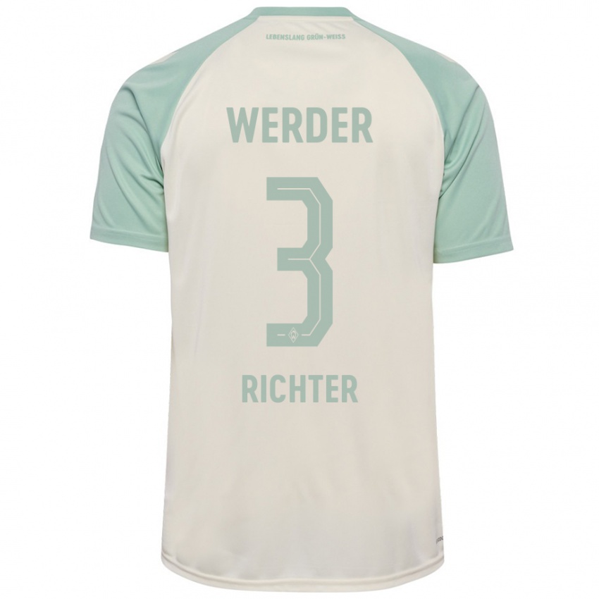 Niño Camiseta Mathis Richter #3 Blanquecino Verde Claro 2ª Equipación 2024/25 La Camisa México