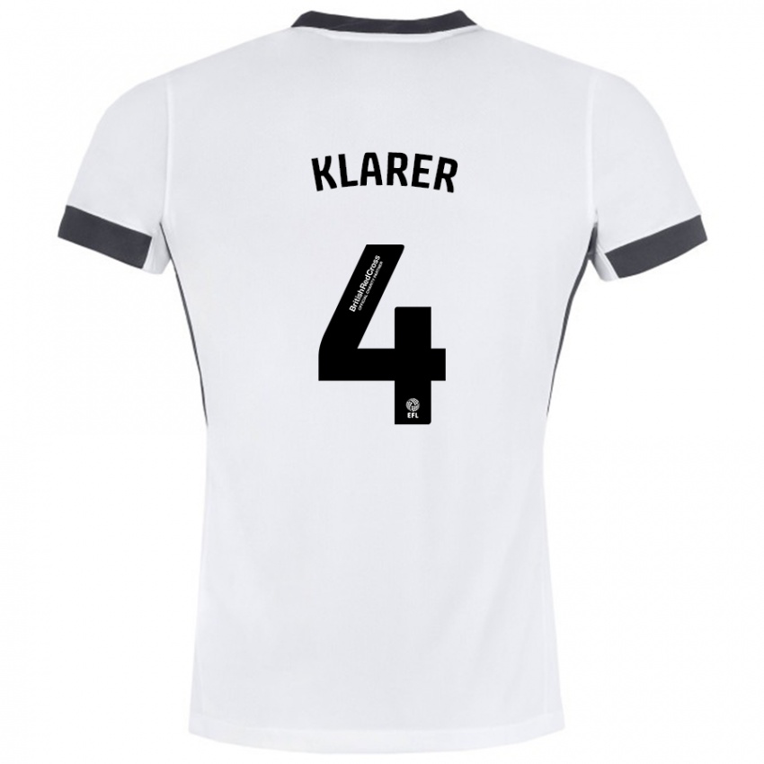 Niño Camiseta Christoph Klarer #4 Blanco Negro 2ª Equipación 2024/25 La Camisa México