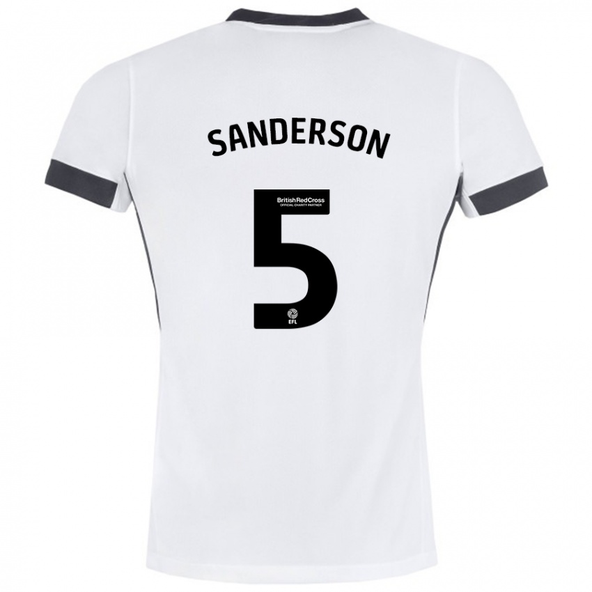 Niño Camiseta Dion Sanderson #5 Blanco Negro 2ª Equipación 2024/25 La Camisa México