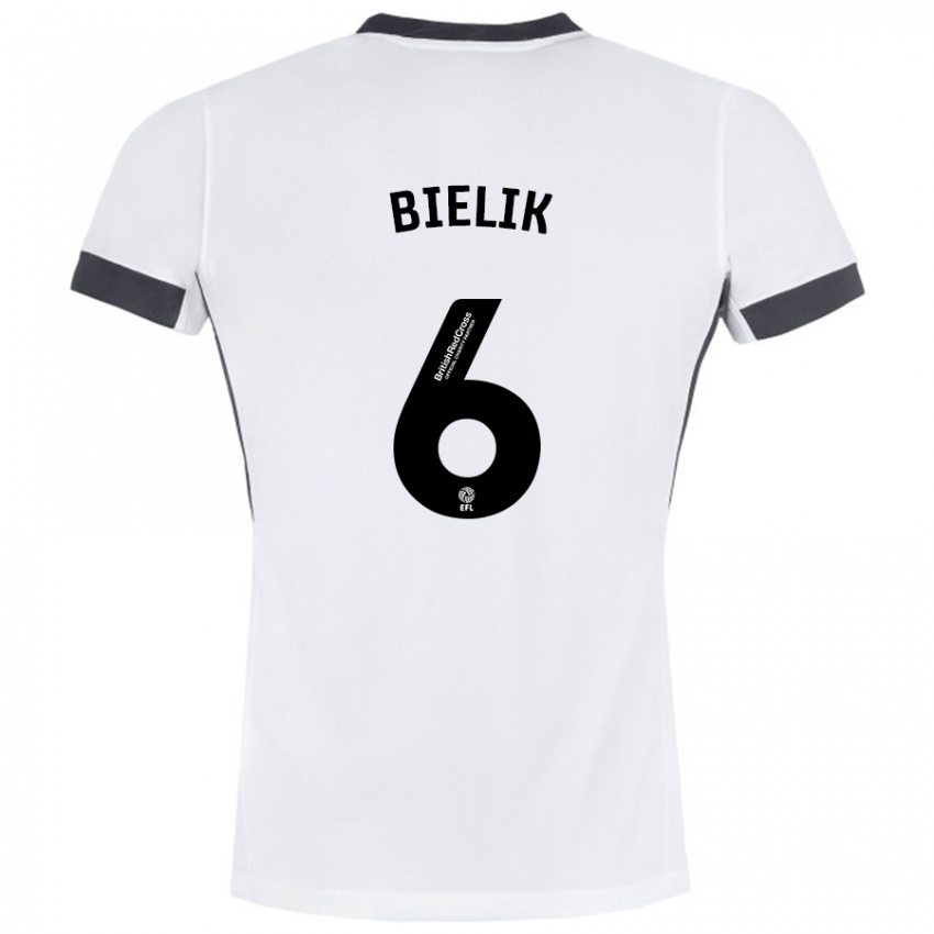 Niño Camiseta Krystian Bielik #6 Blanco Negro 2ª Equipación 2024/25 La Camisa México