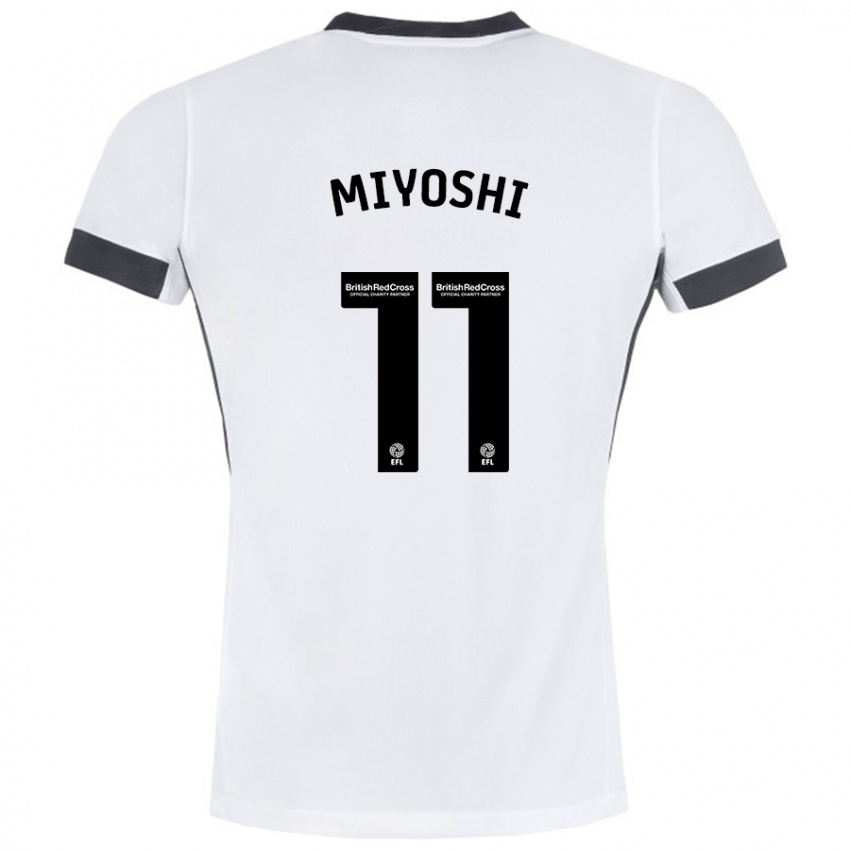 Niño Camiseta Koji Miyoshi #11 Blanco Negro 2ª Equipación 2024/25 La Camisa México