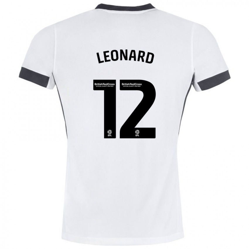 Niño Camiseta Marc Leonard #12 Blanco Negro 2ª Equipación 2024/25 La Camisa México