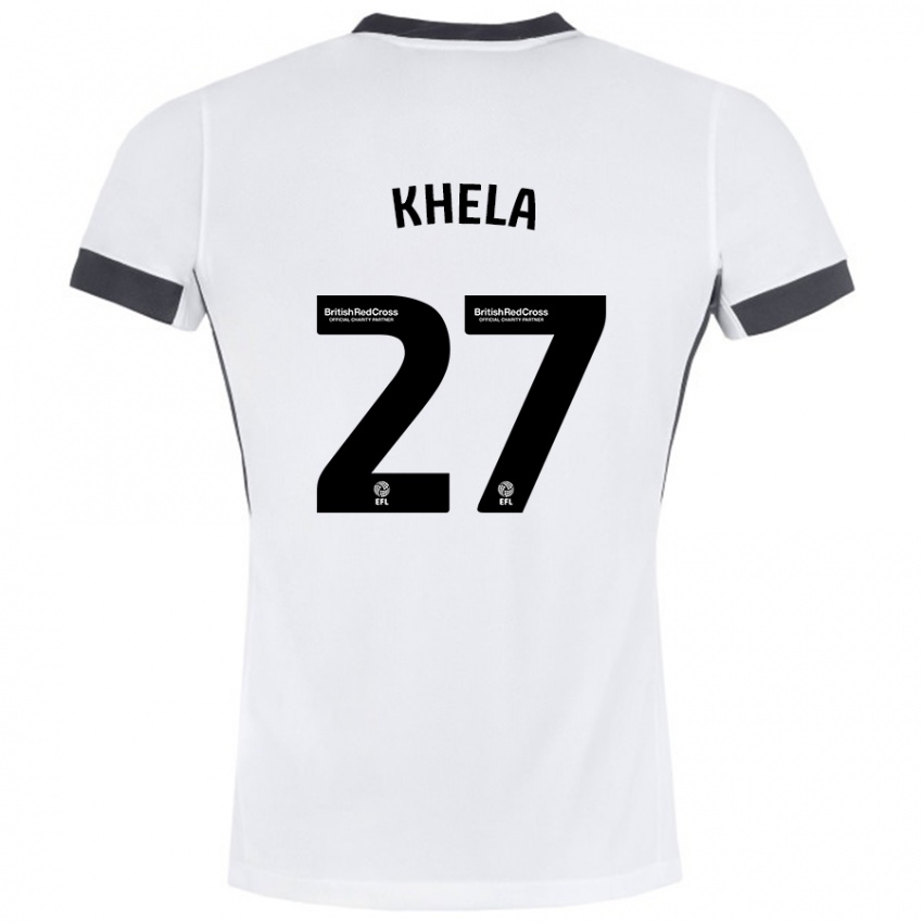 Niño Camiseta Brandon Khela #27 Blanco Negro 2ª Equipación 2024/25 La Camisa México