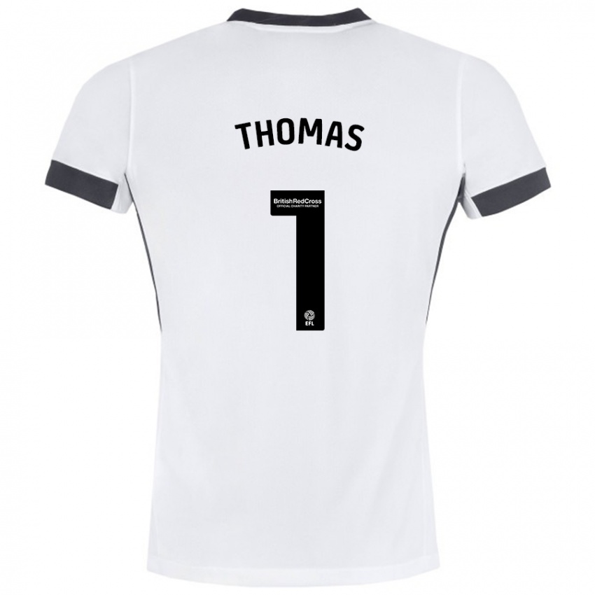 Niño Camiseta Lucy Thomas #1 Blanco Negro 2ª Equipación 2024/25 La Camisa México